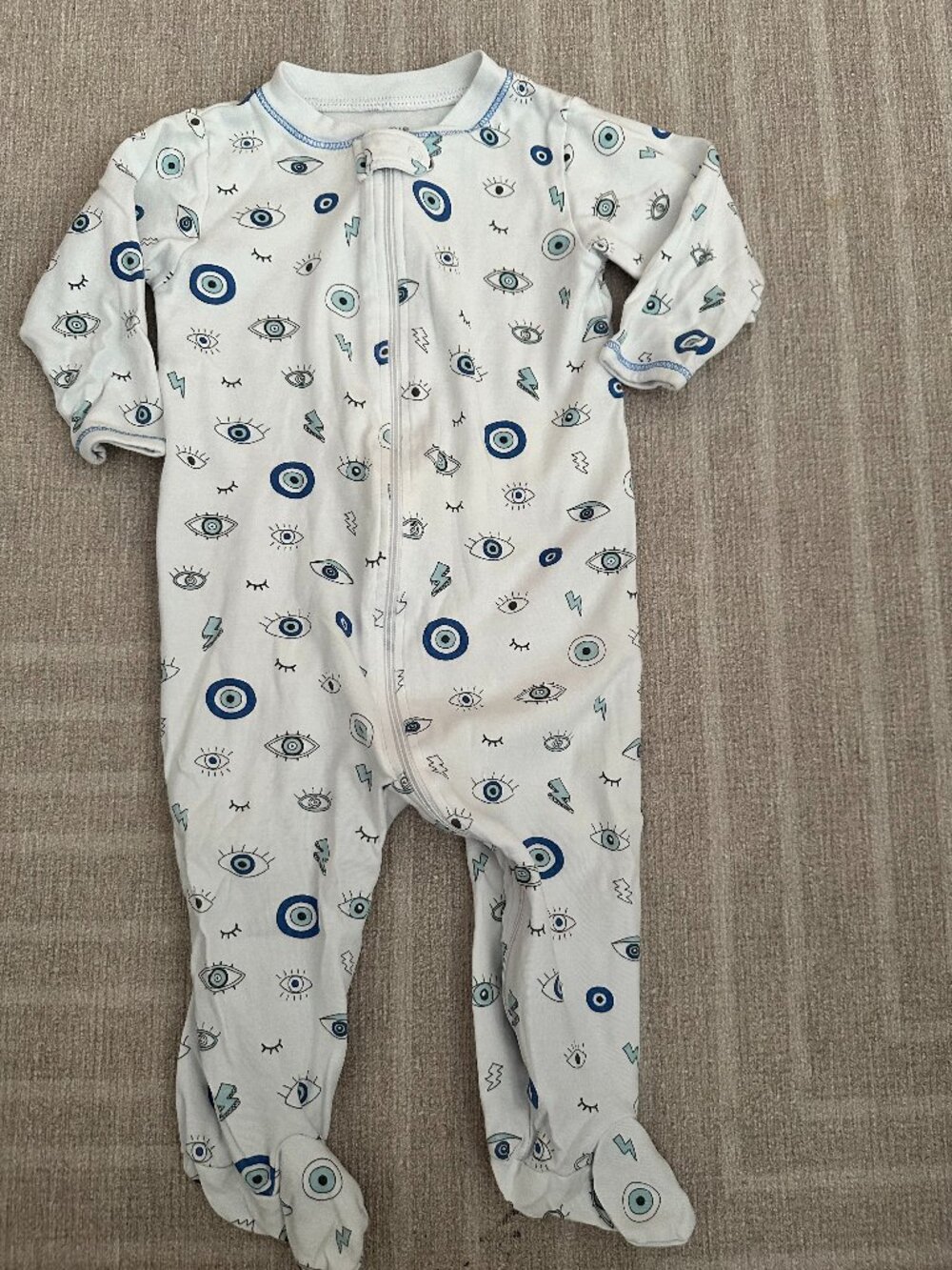 noomie Baby Evil Eye Footed Pajamas Sz 9-12M